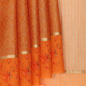 Crepe Orange Saree