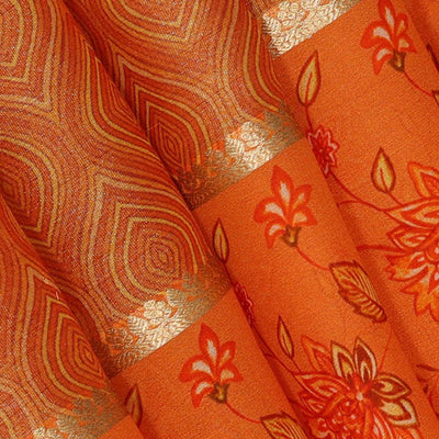 Crepe Orange Saree