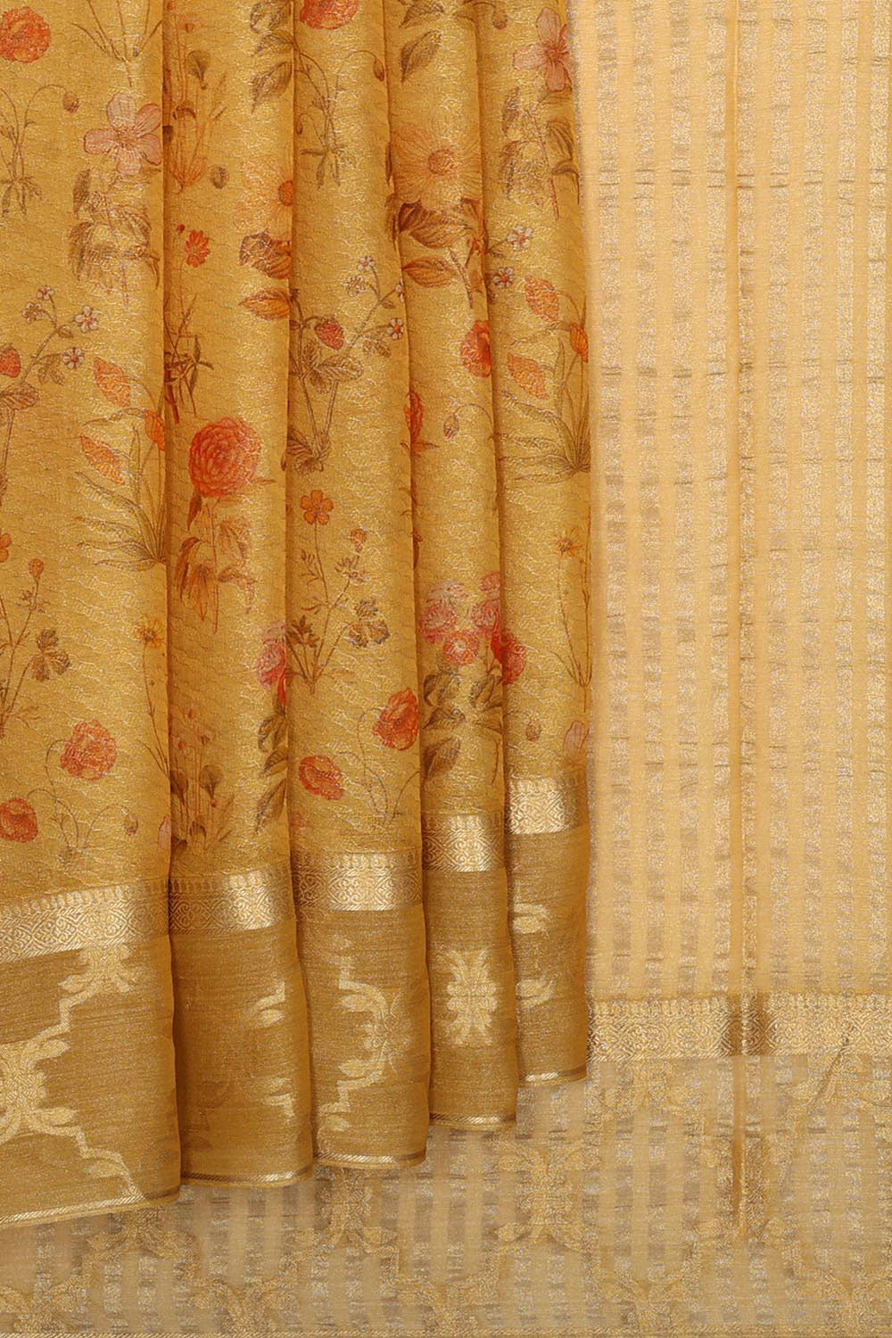 Georgette Mustard Saree