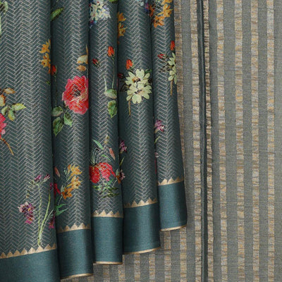 Georgette Grey Saree