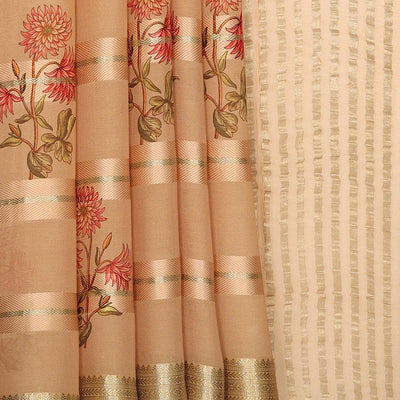 Crepe Classy Beige Saree