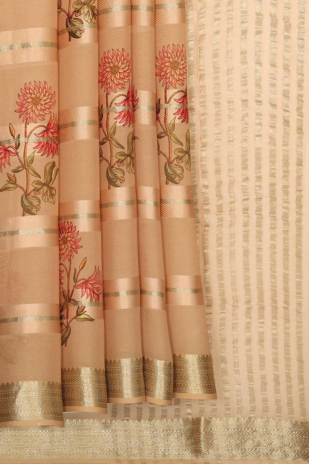 Crepe Classy Beige Saree