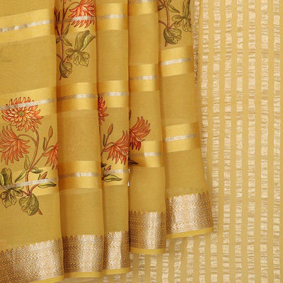 Crepe Silk Yellow Saree