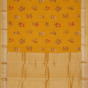 Crepe Fenugreek Yellow Saree