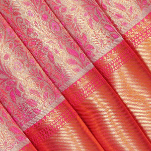 Kanchipattu Bright Pink Tissue Brocade Saree