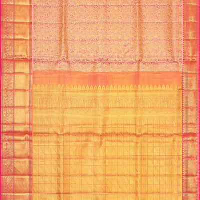 Kanchipattu Bright Pink Tissue Brocade Saree
