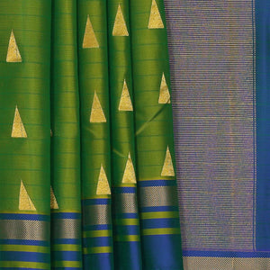 Dark Parrot Green Silk Saree
