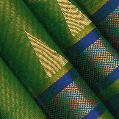 Dark Parrot Green Silk Saree