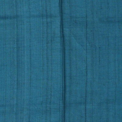 Embroidered Tussar Silk Teal Blue Saree