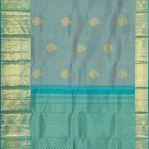 Kanchipattu Bluish Grey Brocade Saree