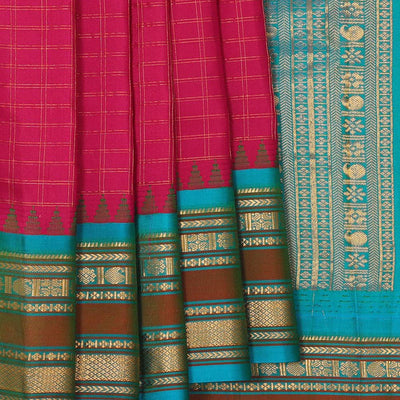 Gadwal Silk Magenta Saree