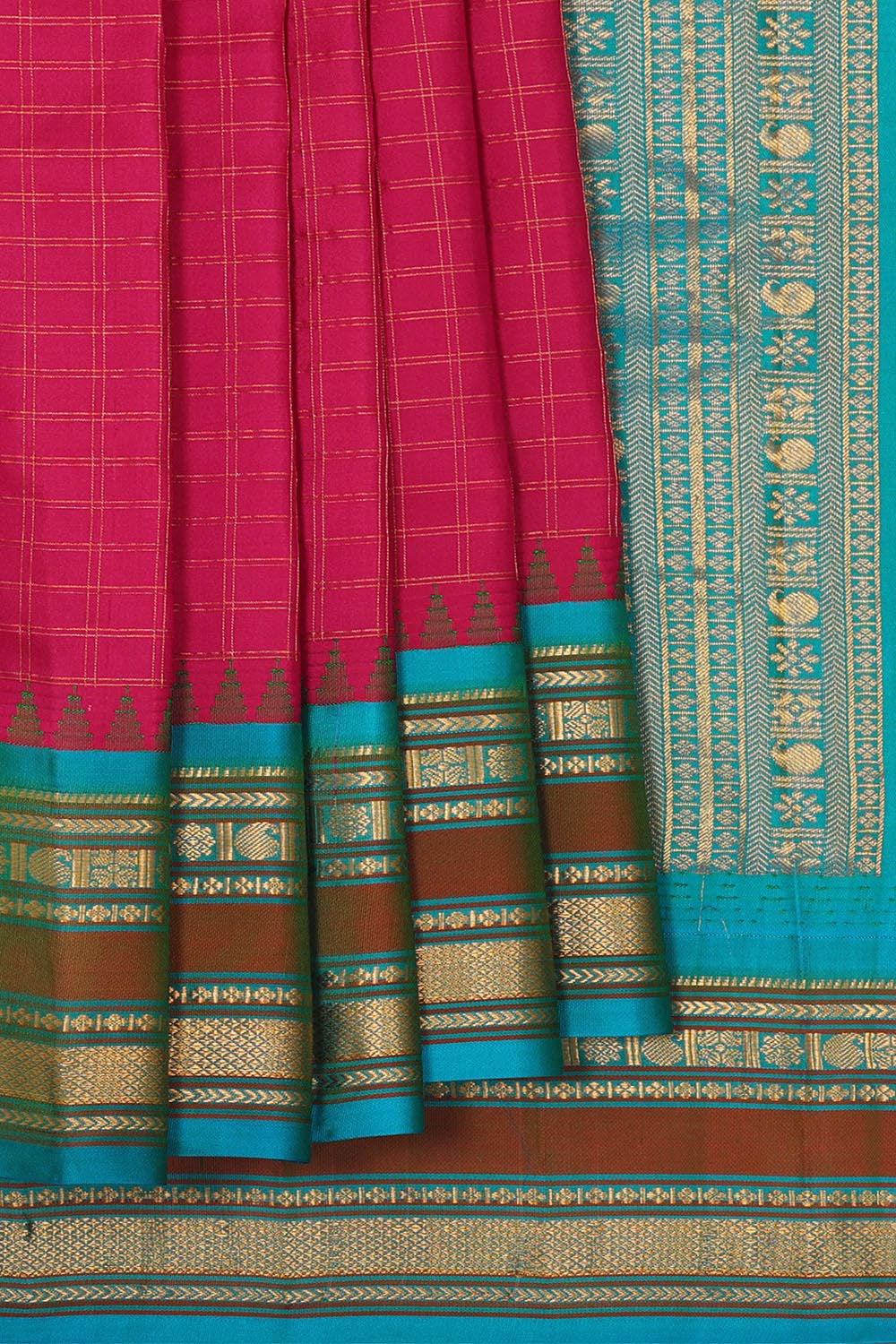 Gadwal Silk Magenta Saree