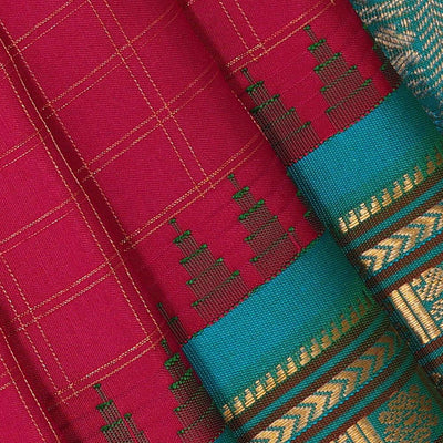 Gadwal Silk Magenta Saree