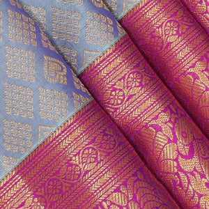 Kanchipattu Bluish Grey Brocade Saree
