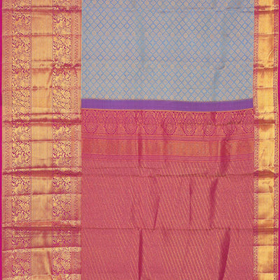 Kanchipattu Bluish Grey Brocade Saree