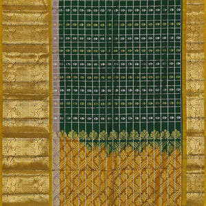 Kanchipattu Bottle Green Brocade Saree