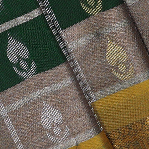 Kanchipattu Bottle Green Brocade Saree