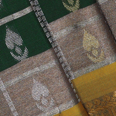 Kanchipattu Bottle Green Brocade Saree