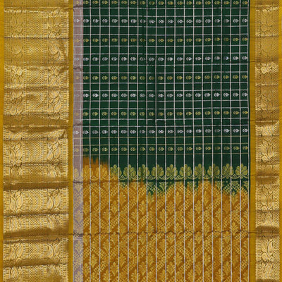 Kanchipattu Bottle Green Brocade Saree