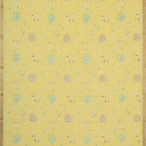 Crepe Silk Lime-Yellow Saree