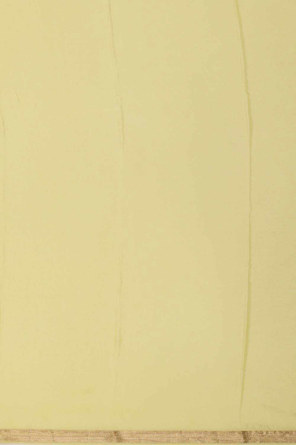 Crepe Silk Lime-Yellow Saree