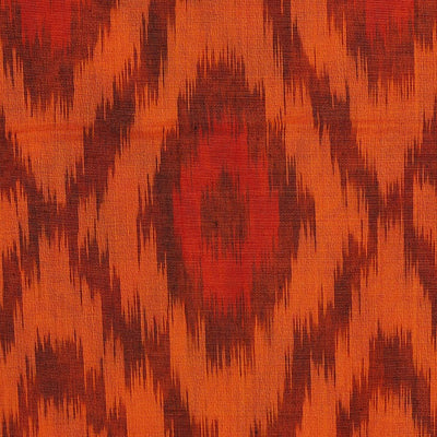 Ikat Cotton Silk Orange Saree