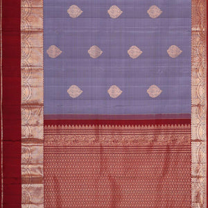 Kanchipattu Bluish Grey Saree