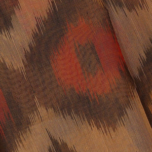 Ikat Silk Cotton Peach Cream Saree