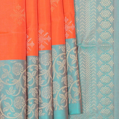 Dark Orange Silk Saree