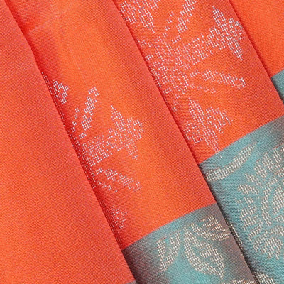 Dark Orange Silk Saree
