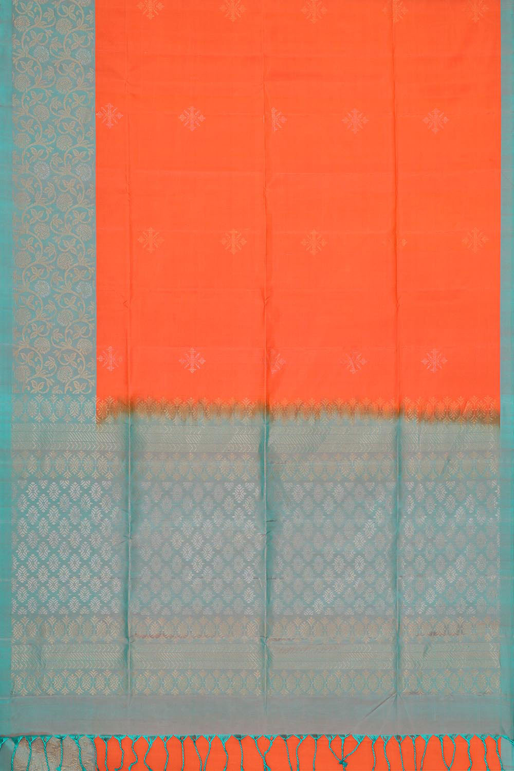 Dark Orange Silk Saree