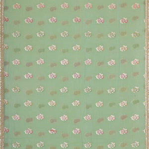 Glass Tissue Light Pista Green Saree