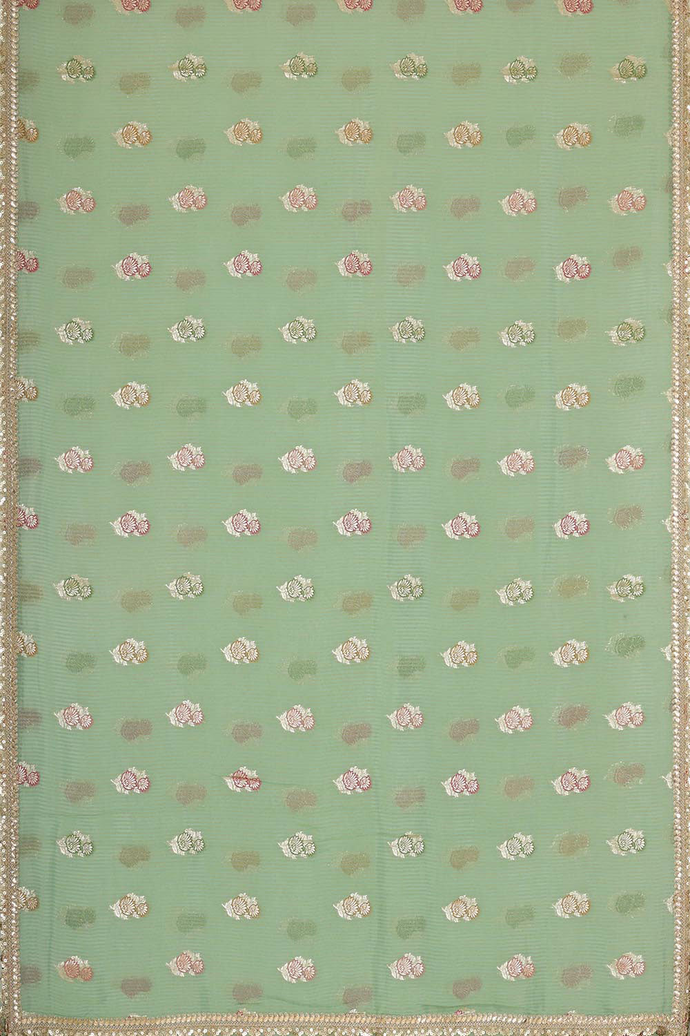 Glass Tissue Light Pista Green Saree