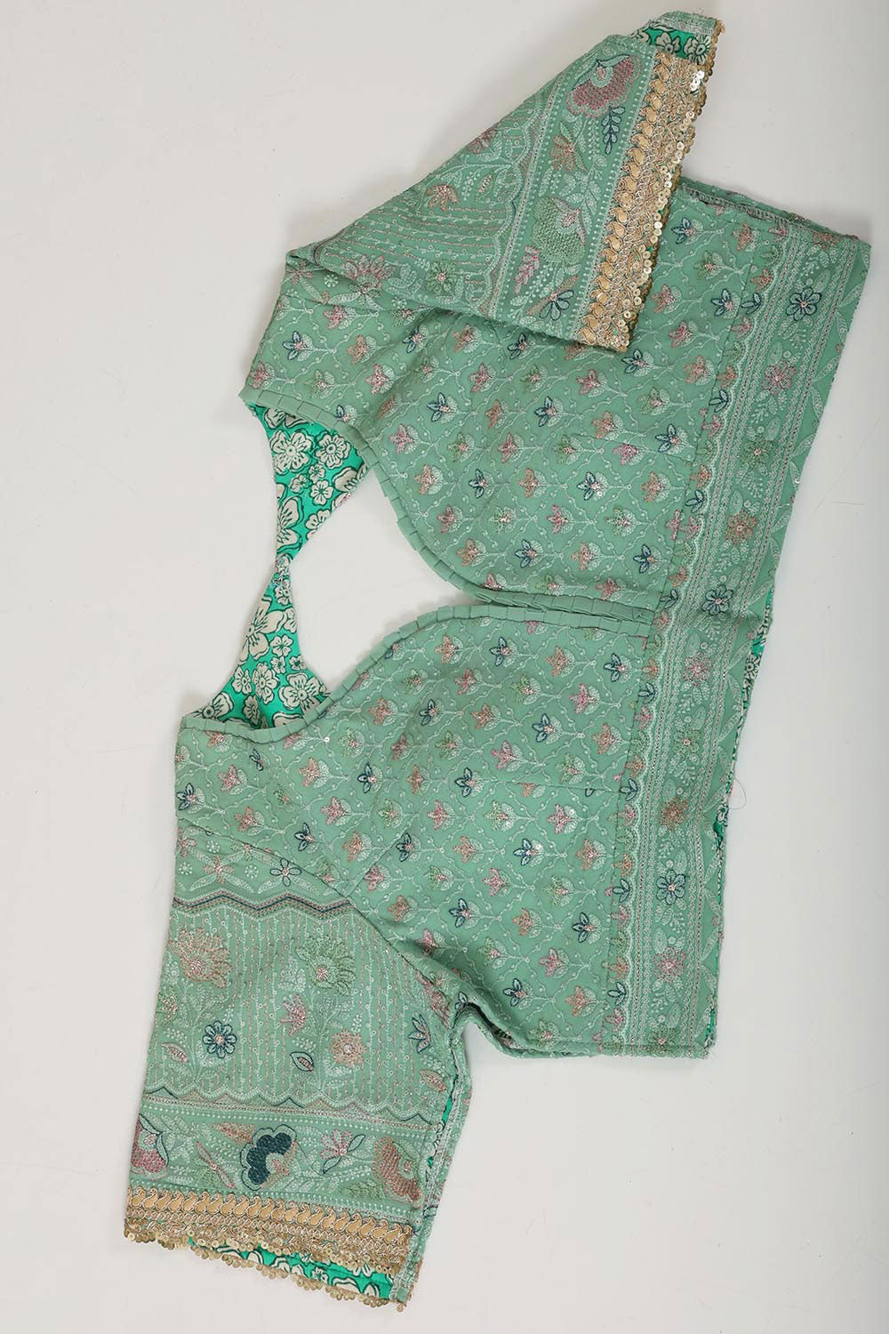 Glass Tissue Light Pista Green Saree