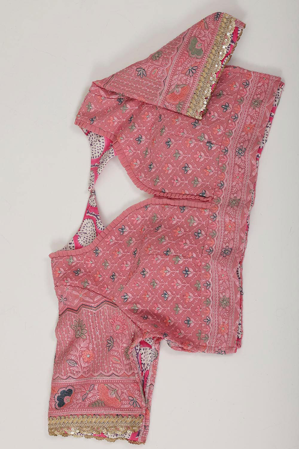 Glass Tissue Peach Pink Saree