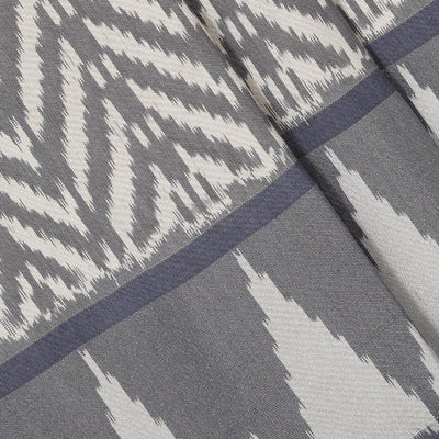 Ikat Silk Cream-Grey Saree