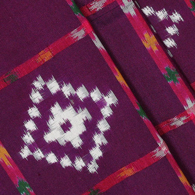 Ikat Silk Violet Saree
