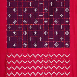 Ikat Silk Violet Saree