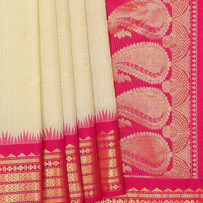 Gadwal Organza Light Yellow Saree