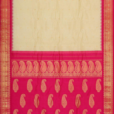 Gadwal Organza Light Yellow Saree