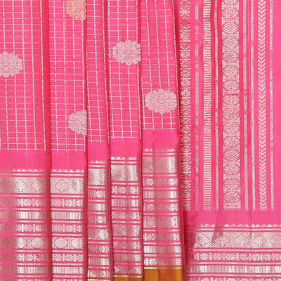 Gadwal Silk Bright Pink Saree