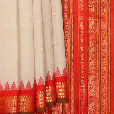 Gadwal Tussar Cream Saree