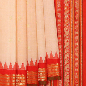 Gadwal Tussar Light Peach Saree