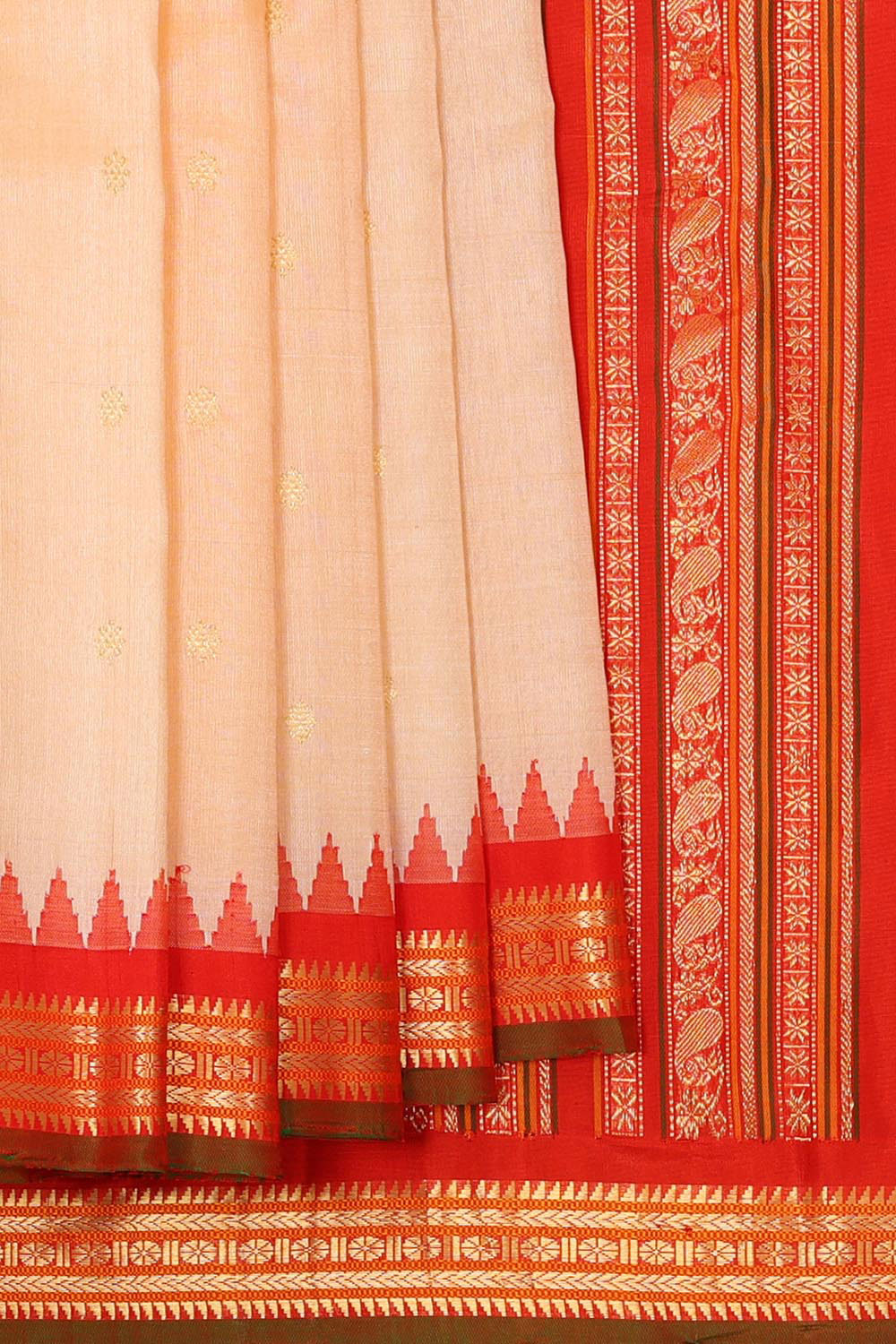 Gadwal Tussar Light Peach Saree