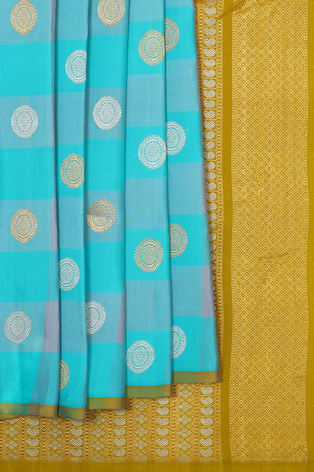 Gadwal Silk Sky Blue Saree