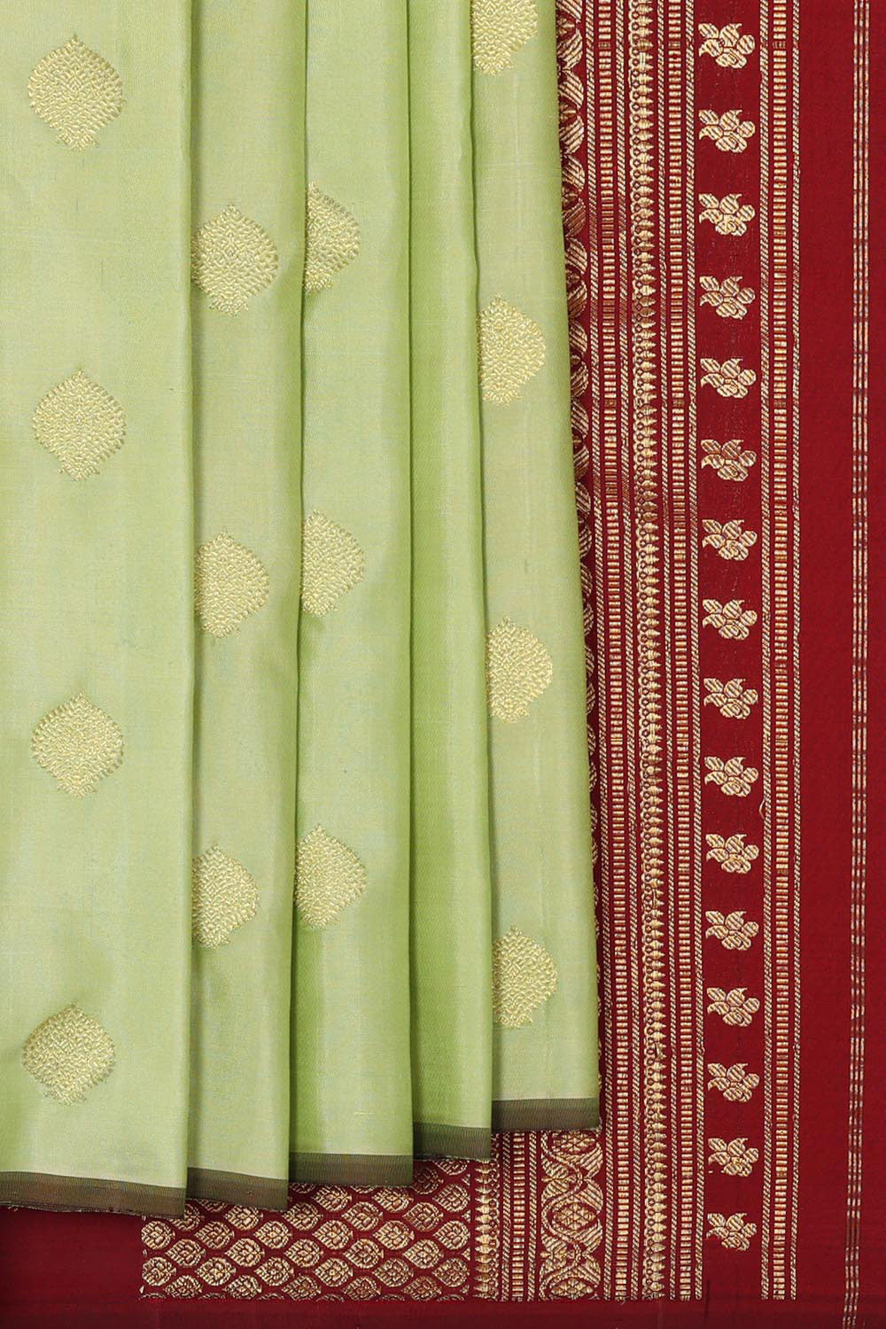 Gadwal Silk Light Pista Green Saree