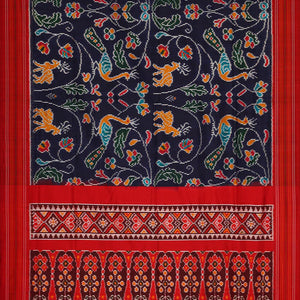 Ikat Silk Navy Blue Saree