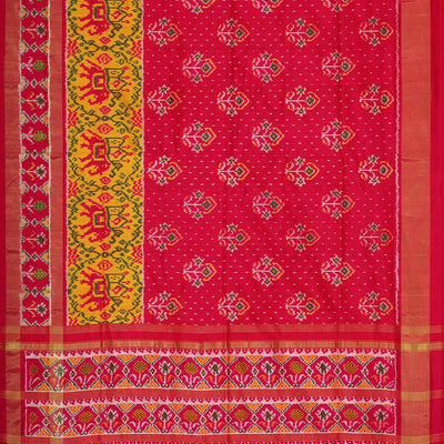 Ikat Silk Rani Pink Saree