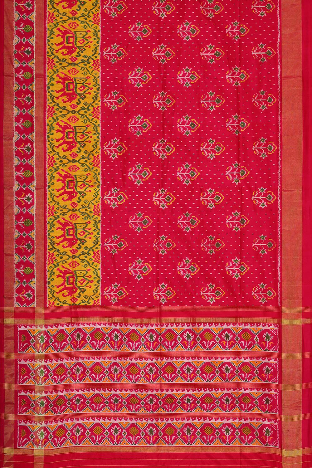 Ikat Silk Rani Pink Saree
