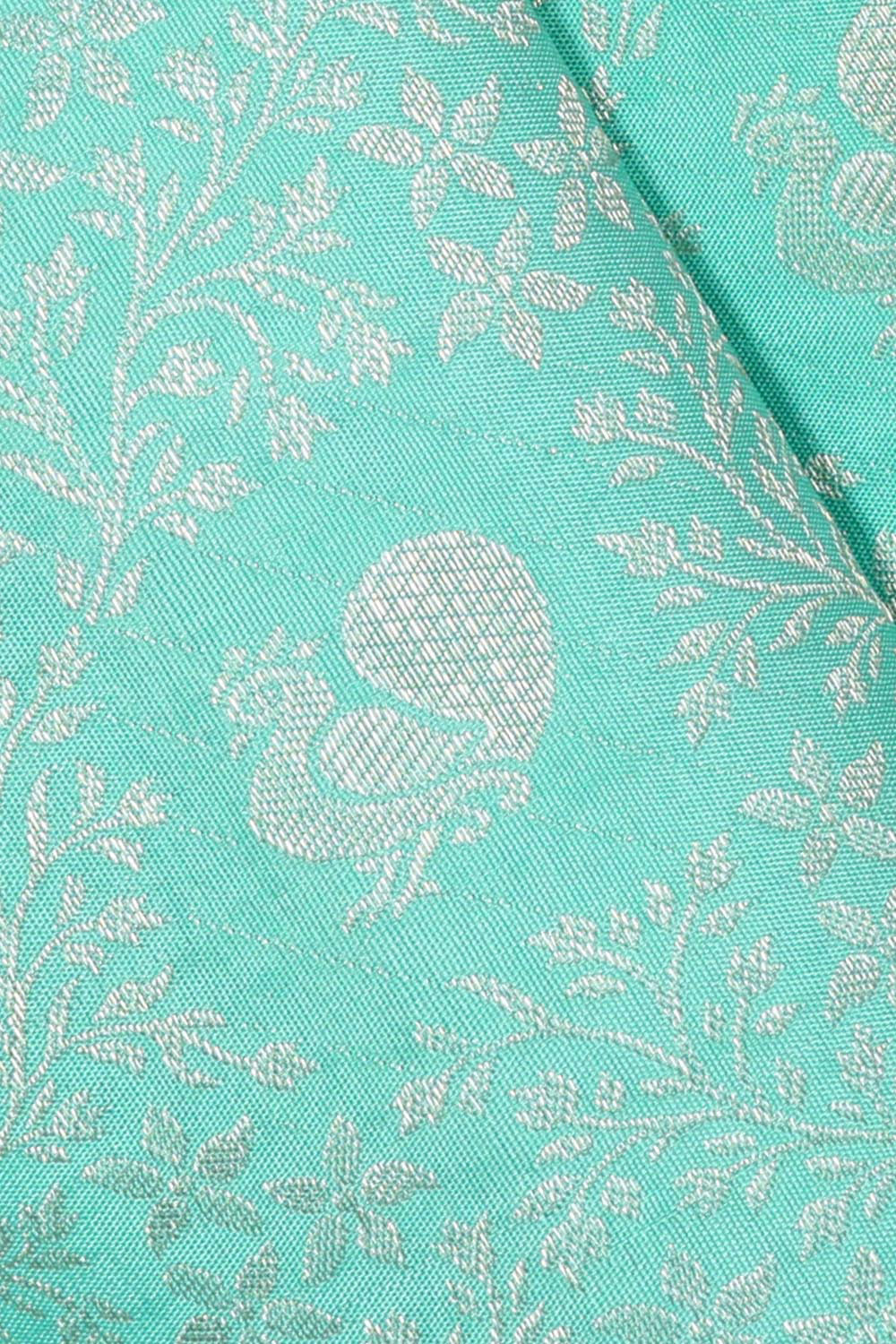 Kanchipattu Aqua Blue Brocade Saree